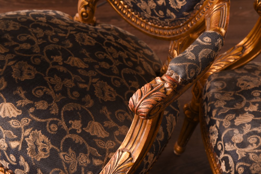 19th century 5 piece carved gilt wood salon suite  View VIII