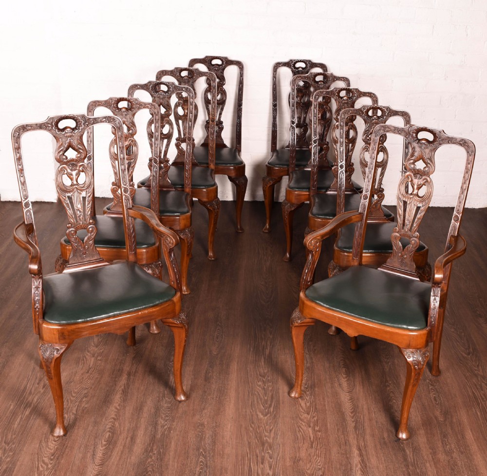  superb set of 10 high back chairs