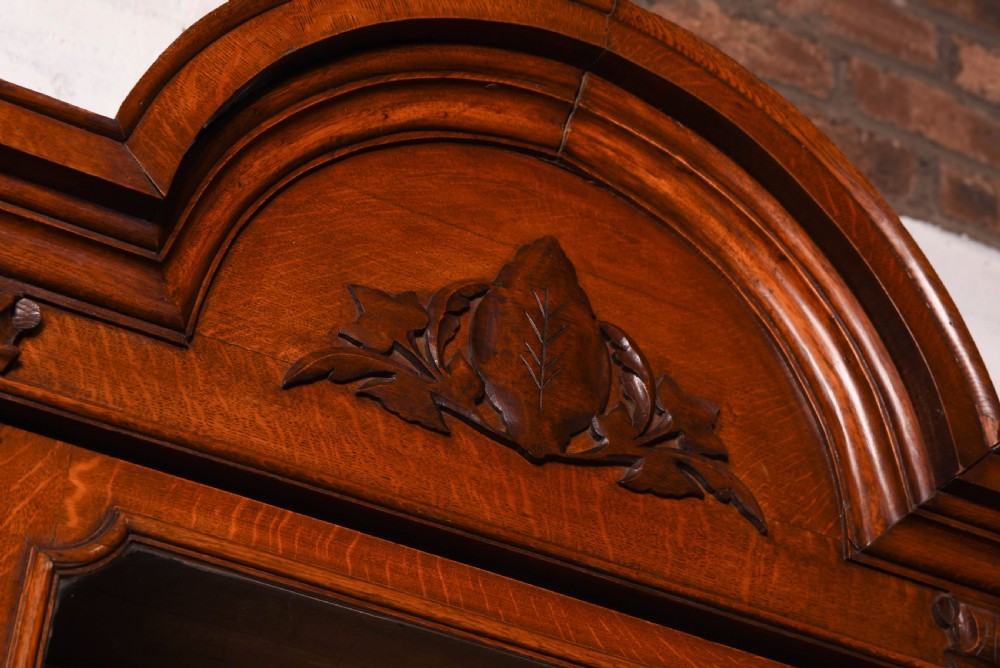 Victorian 3 door oak bookcase  View II