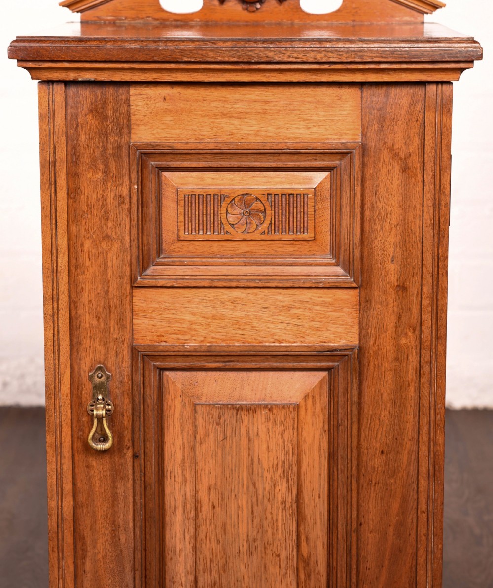 Edwardian walnut bedside cabinet  View III