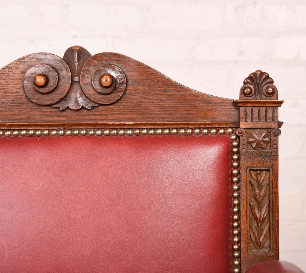 oak carved desk arm chair  View IV