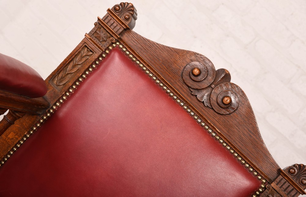 oak carved desk arm chair  View V