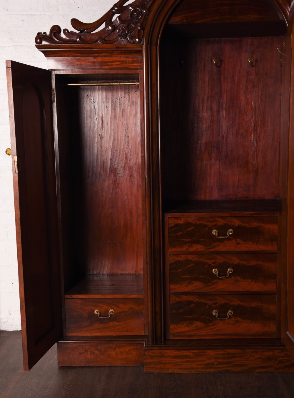 Stunning 3 door Scottish Victorian breakfront wardrobe  View IX