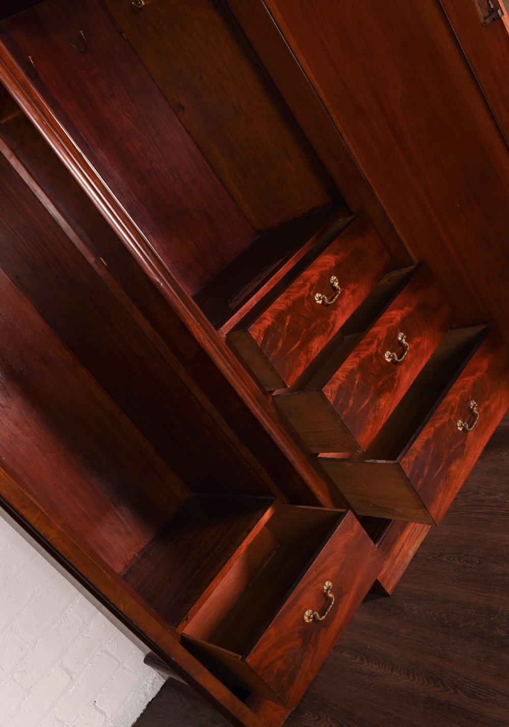 Stunning 3 door Scottish Victorian breakfront wardrobe  View XV