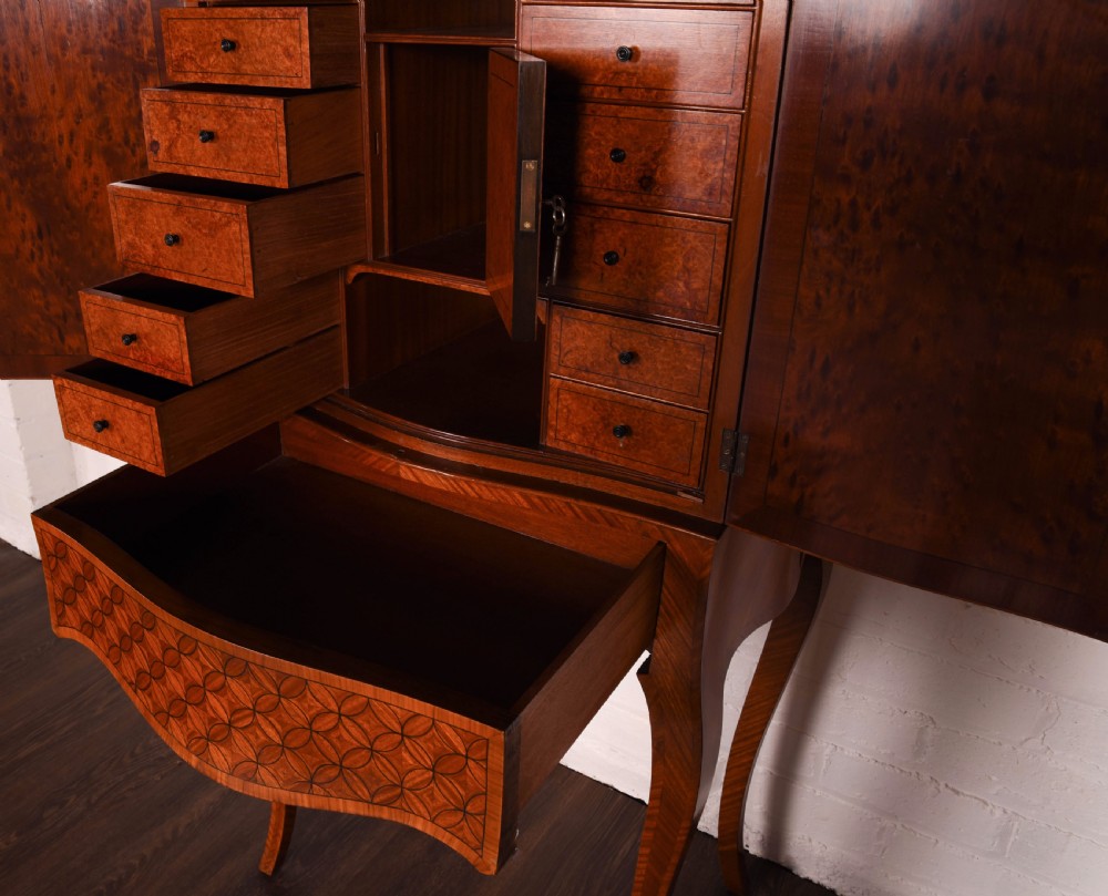 A Exhibition quality satin wood collectors cabinet on stand View VI