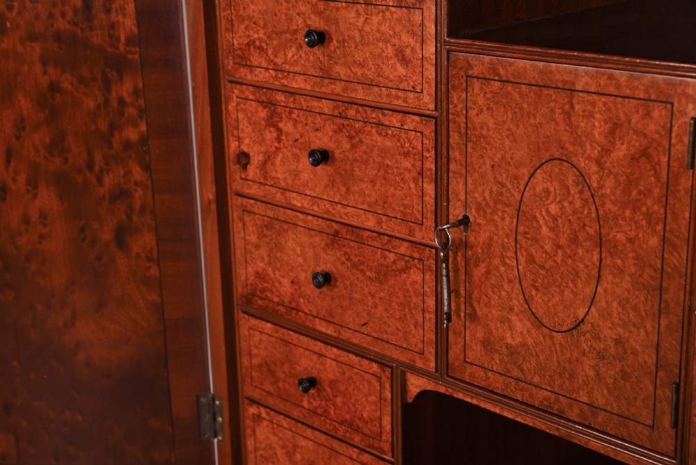 A Exhibition quality satin wood collectors cabinet on stand View VIII