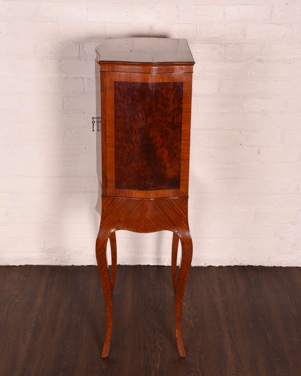 A Exhibition quality satin wood collectors cabinet on stand View XI