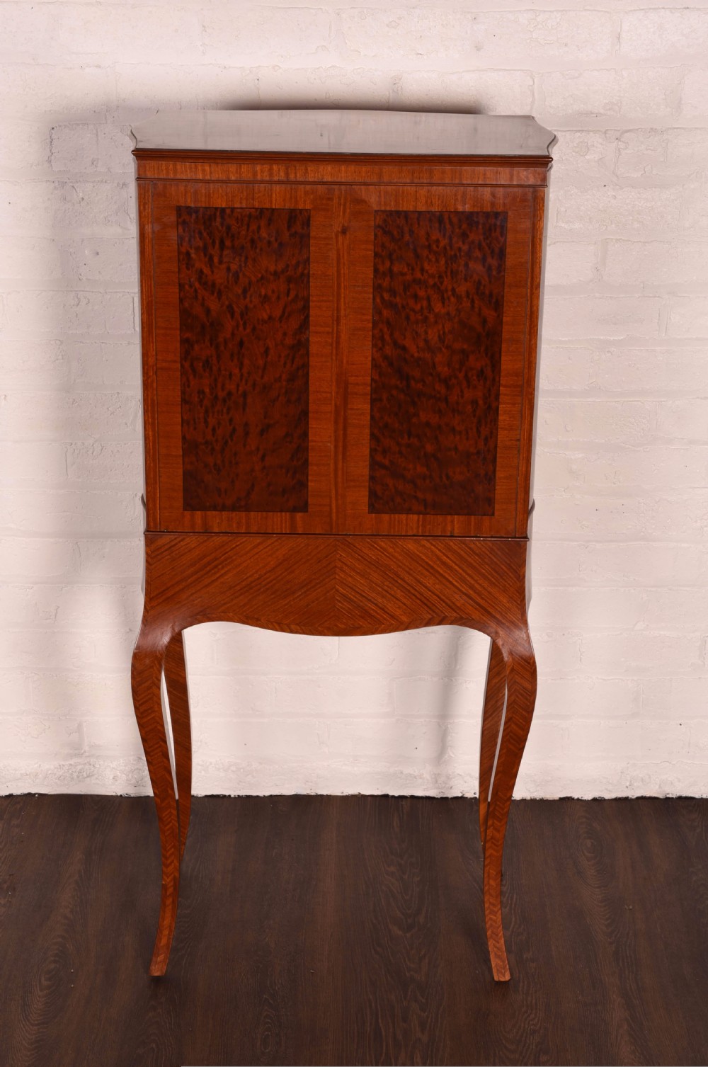 A Exhibition quality satin wood collectors cabinet on stand View XII