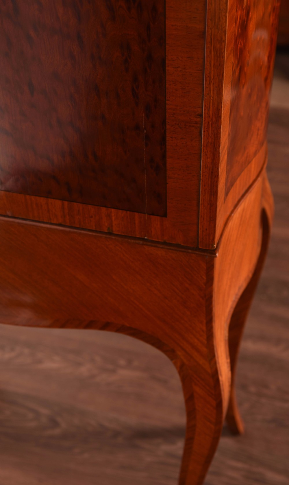 A Exhibition quality satin wood collectors cabinet on stand View XIV