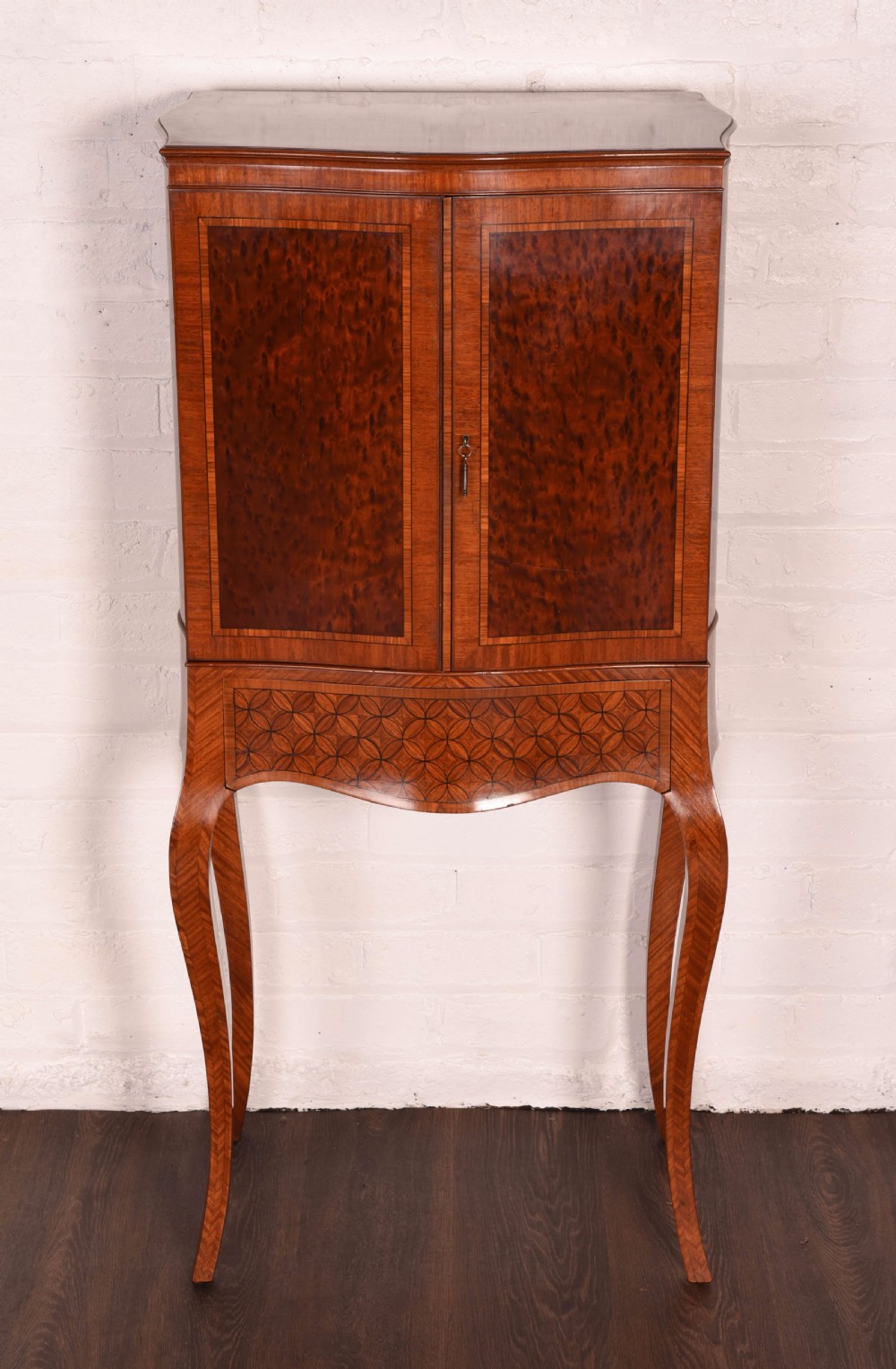 A Exhibition quality satin wood collectors cabinet on stand View XXV