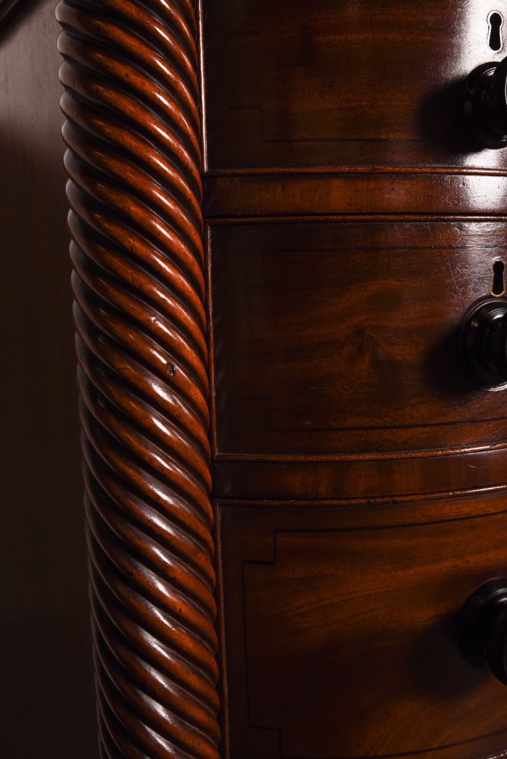 Victorian Mahogany barrel  chest of drawers  View VI