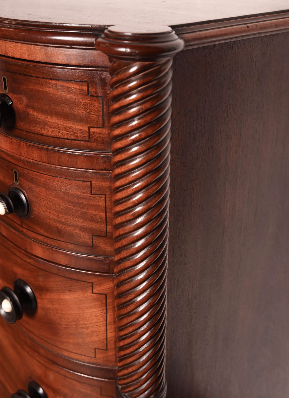 Victorian Mahogany barrel  chest of drawers  View VII
