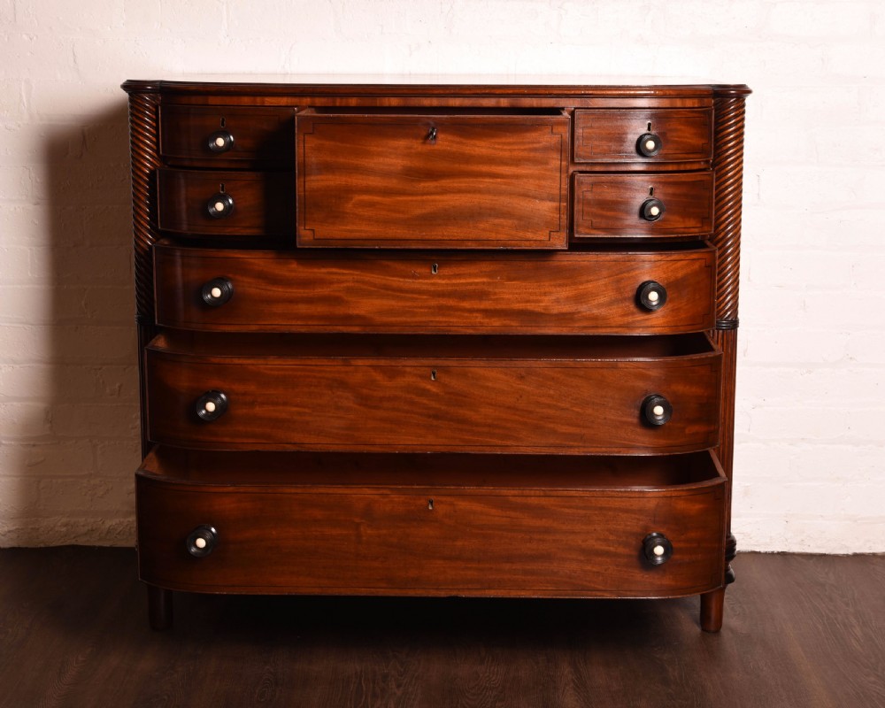 Victorian Mahogany barrel  chest of drawers  View IX