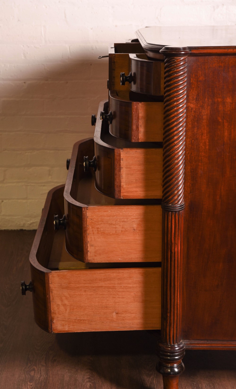 Victorian Mahogany barrel  chest of drawers  View XII