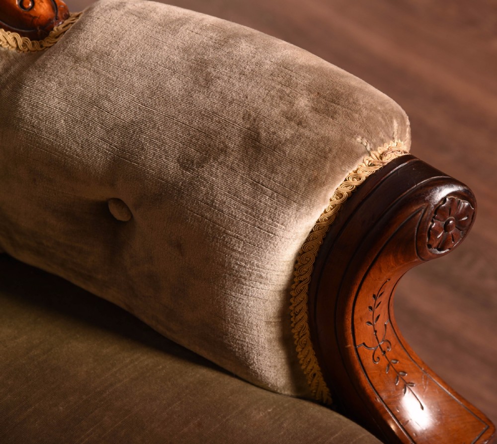 Victorian walnut button back arm chair  View V
