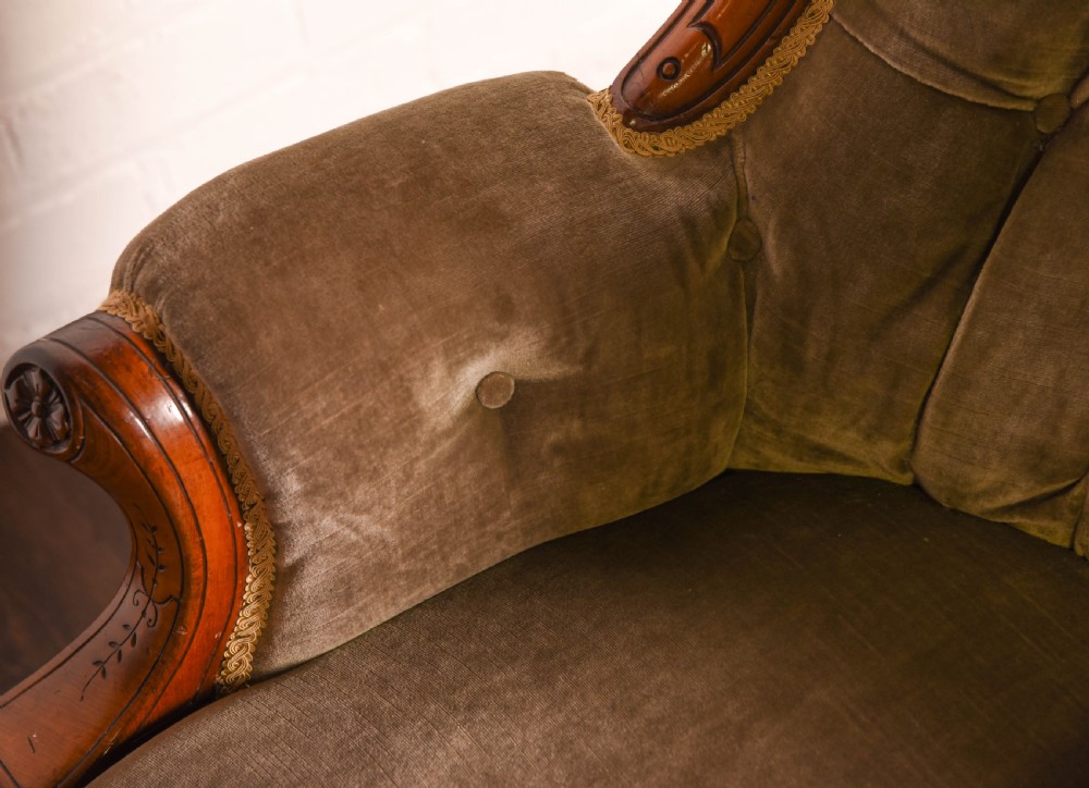 Victorian walnut button back arm chair  View VIII