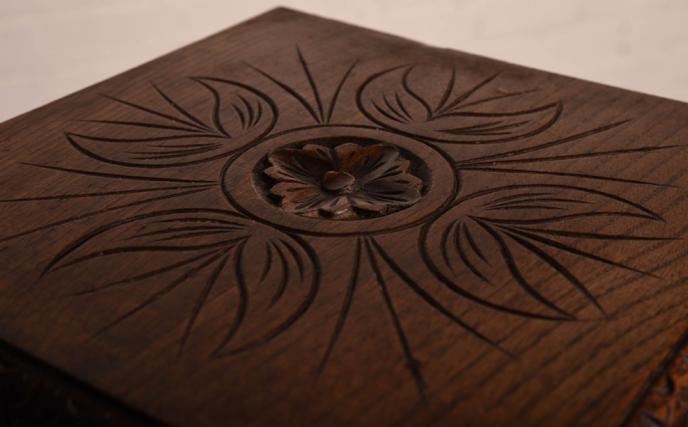 Quality carved oak plant stand  View V