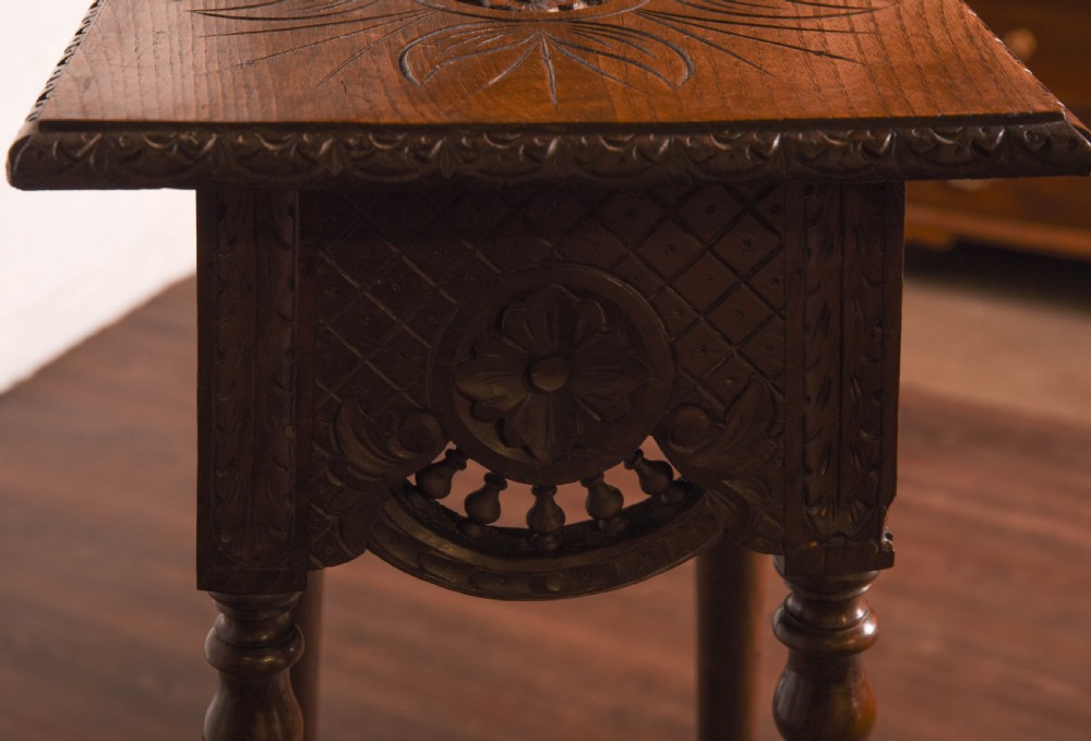 Quality carved oak plant stand  View VI