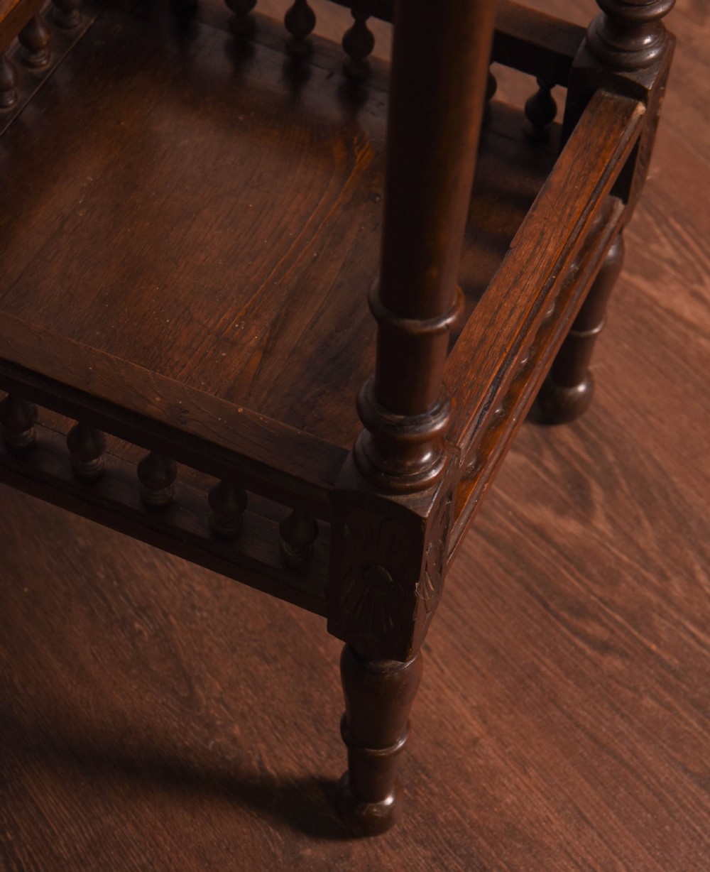 Quality carved oak plant stand  View VII
