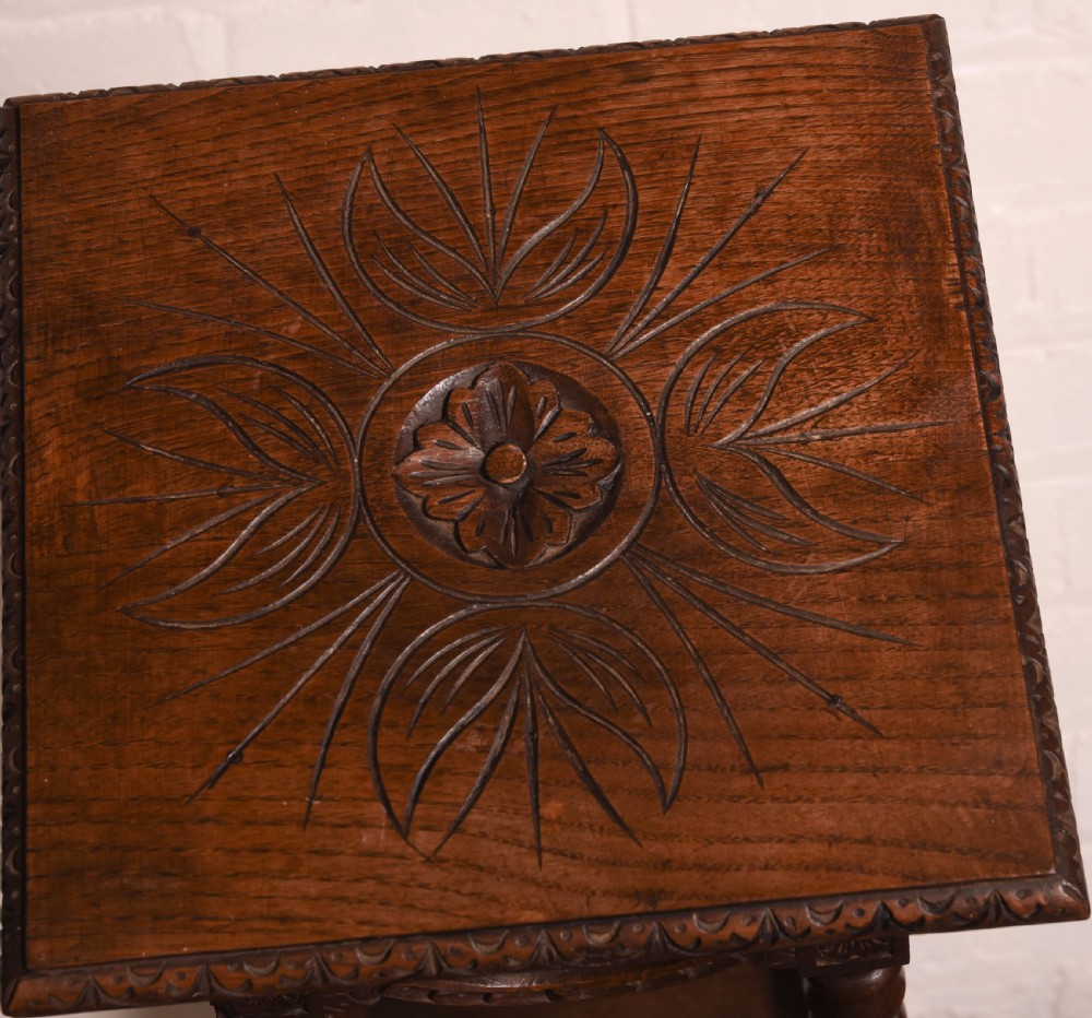 Quality carved oak plant stand  View XI