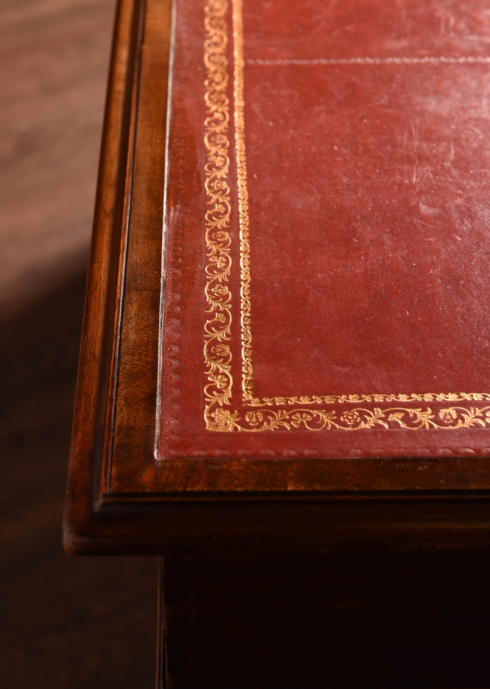 mahogany pedestal 3 part desk  View XI