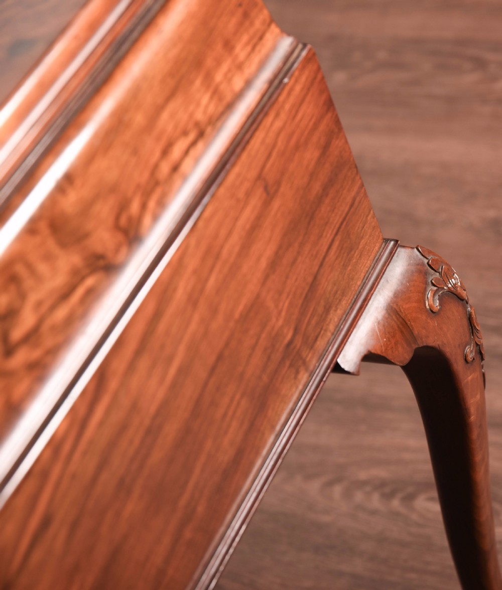 Stunning burr walnut writing desk with hoof feet   View XI