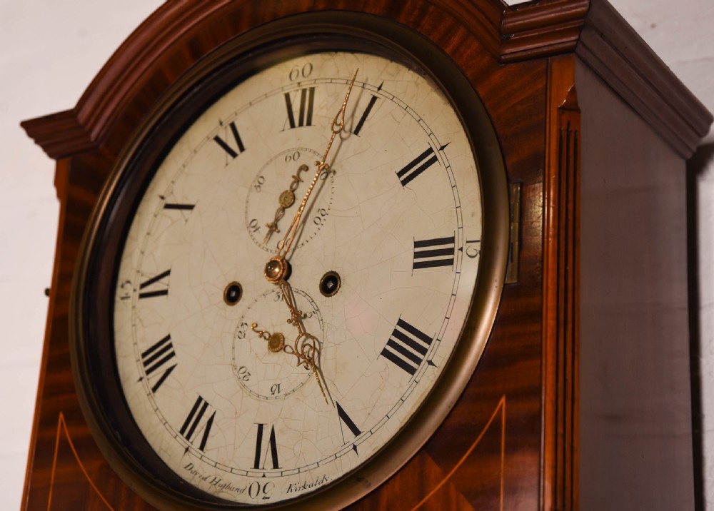 Scottish Mahogany long case grandfather clock by David Husband Kirkcaldy  View II