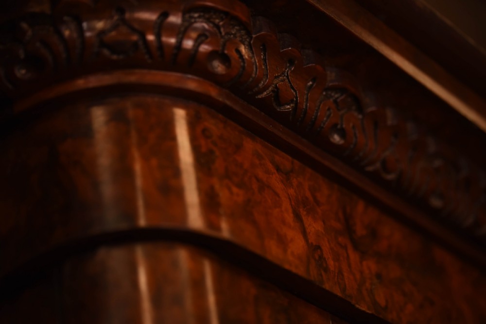 Stunning victorian burr walnut break fronted 3 door wardrobe  View VI