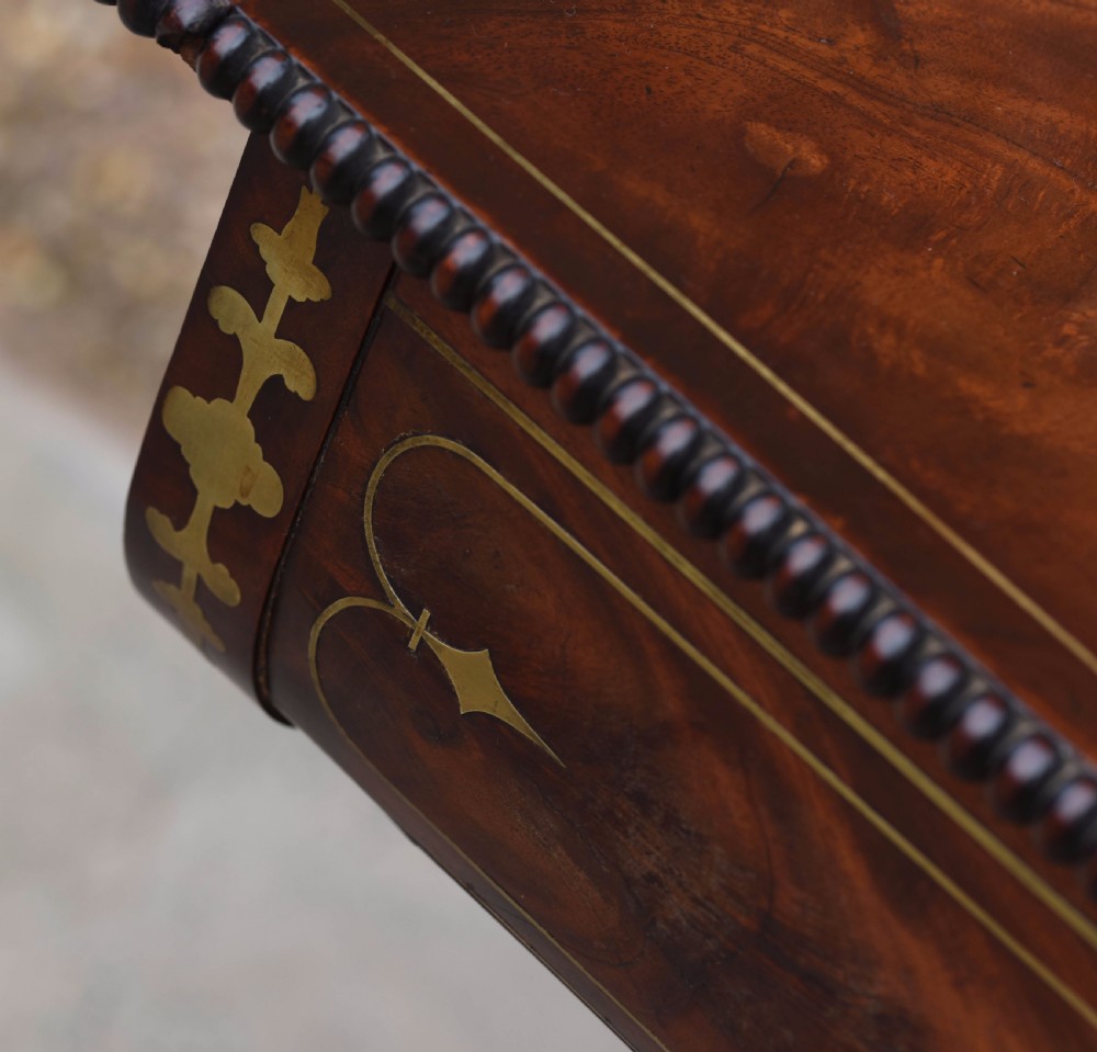 Regency brass inlaid drop leaf sofa table  View XVI