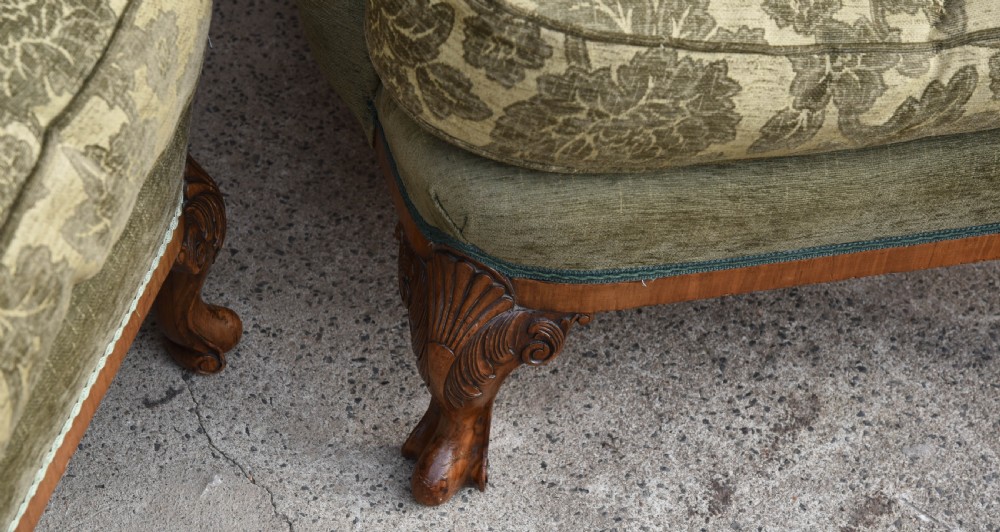 Stunning pair of walnut 1920s arm chairs  View IV