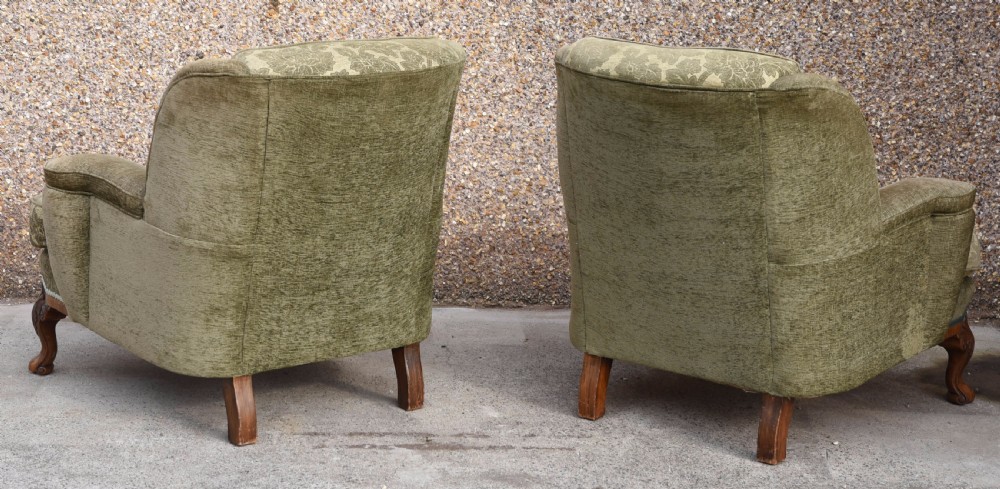 Stunning pair of walnut 1920s arm chairs  View VIII