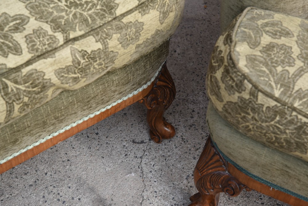 Stunning pair of walnut 1920s arm chairs  View XI