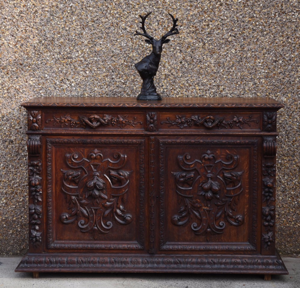 stunning carved oak sideboard 