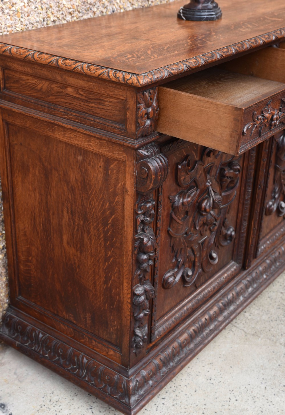 stunning carved oak sideboard  View II