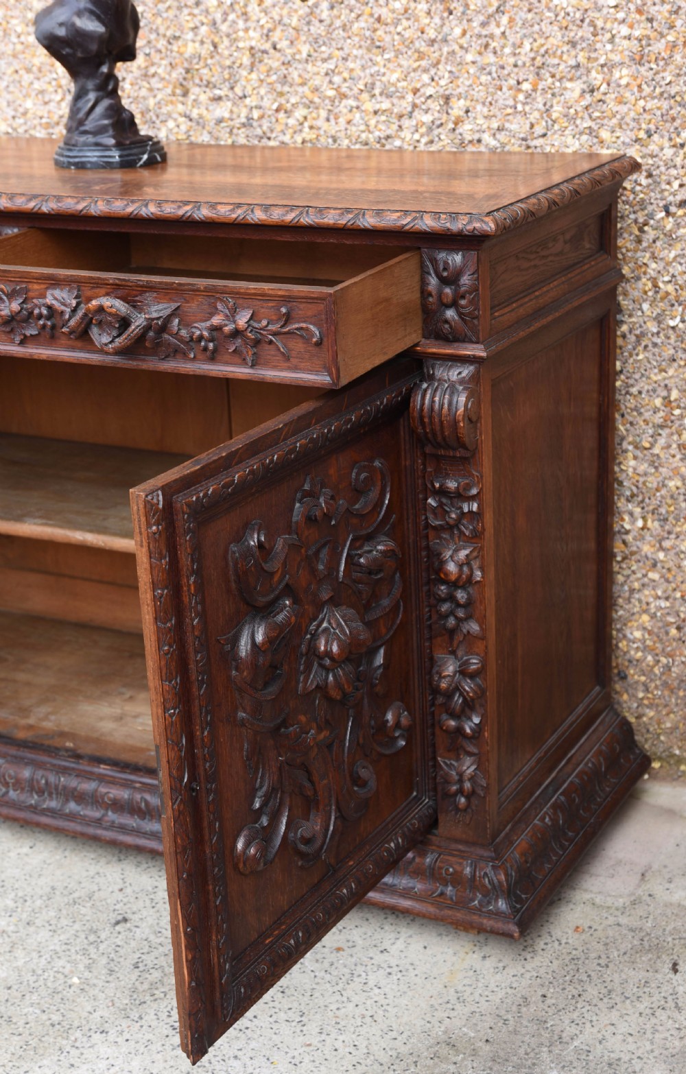 stunning carved oak sideboard  View IV