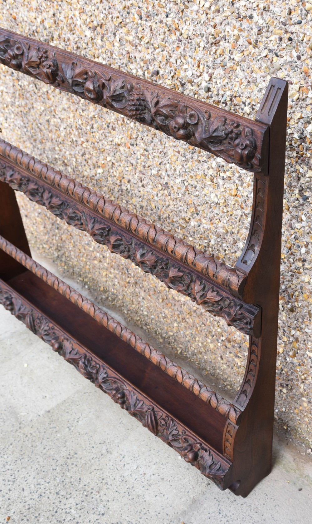 Carved oak plate rack  View III