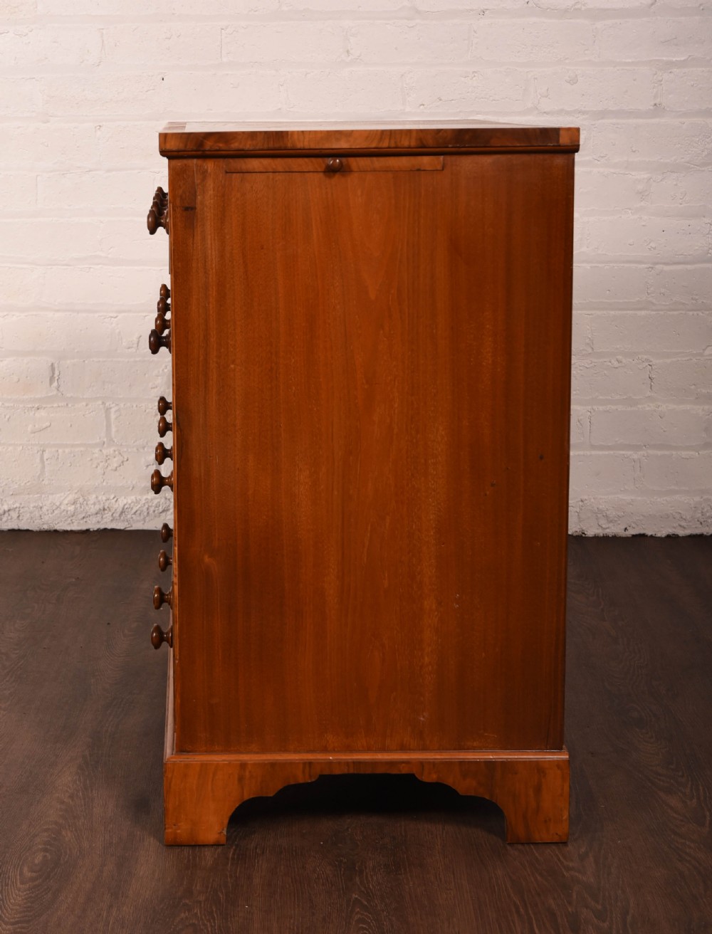 Stunning walnut inlaid side by side chest of drawers  View V