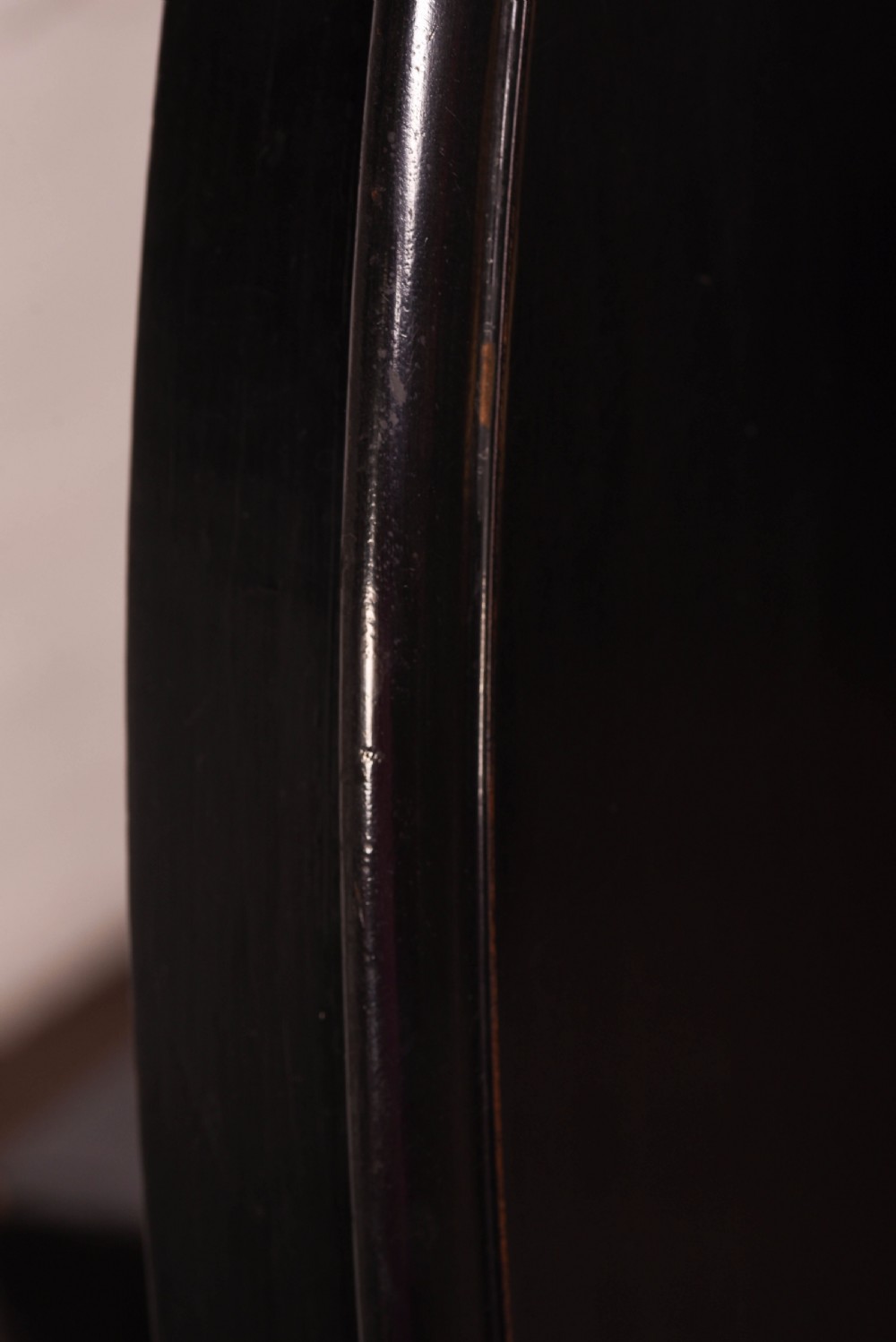 Victorian round ebonised snap top dining table  View III