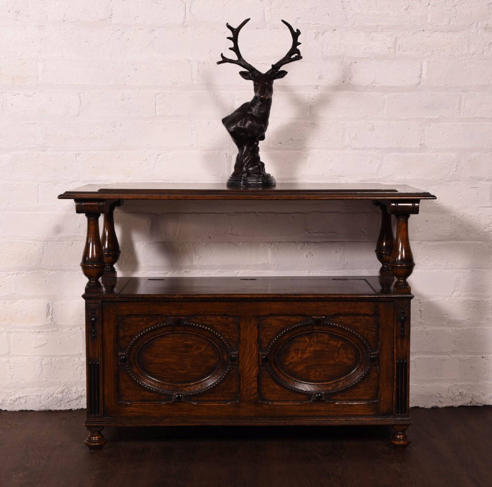 Outstanding oak monks bench  View II