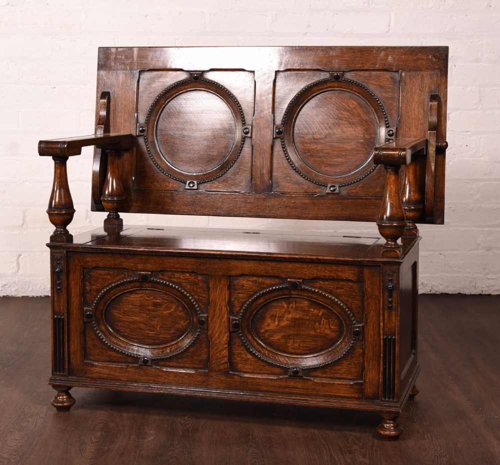 Outstanding oak monks bench  View VIII