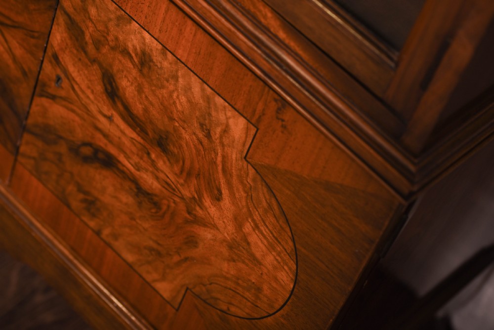 A neat Walnut single door glazed bookcase  View V
