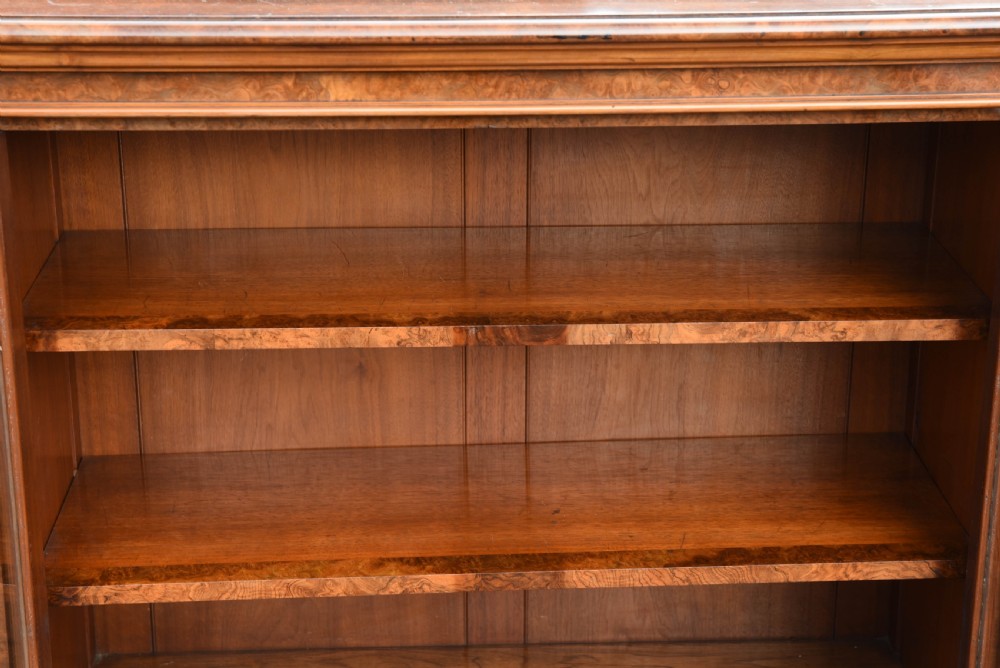 Outstanding Victorian burr walnut mirror back credenza View XIII