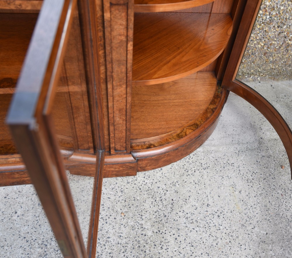 Outstanding Victorian burr walnut mirror back credenza View XVI