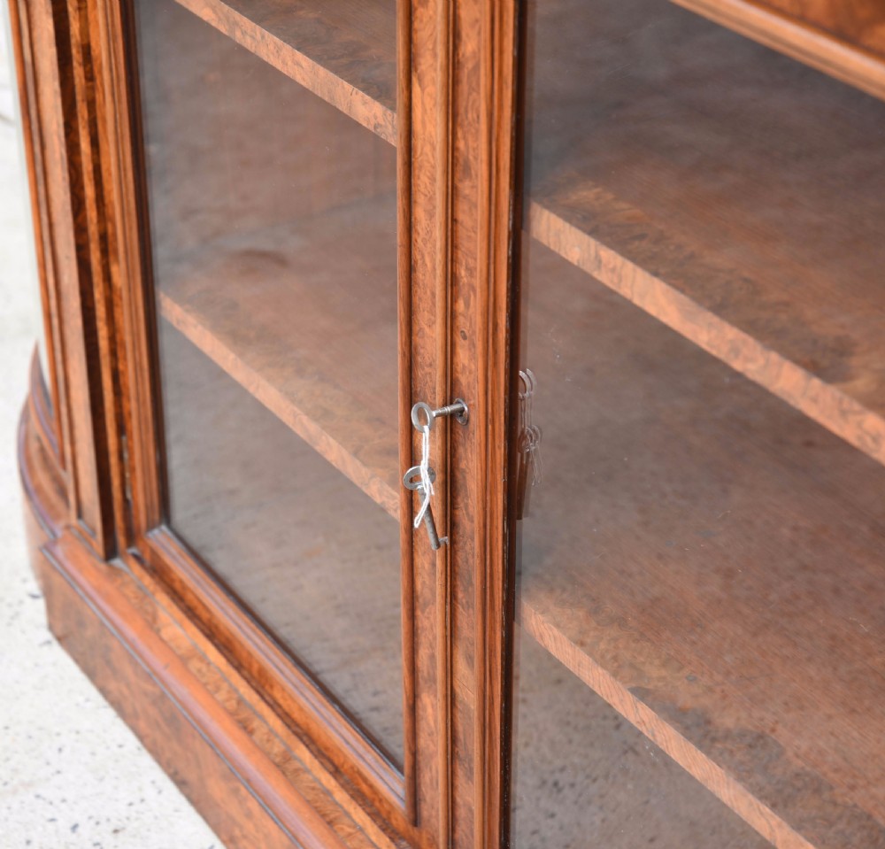 Outstanding Victorian burr walnut mirror back credenza View XXI