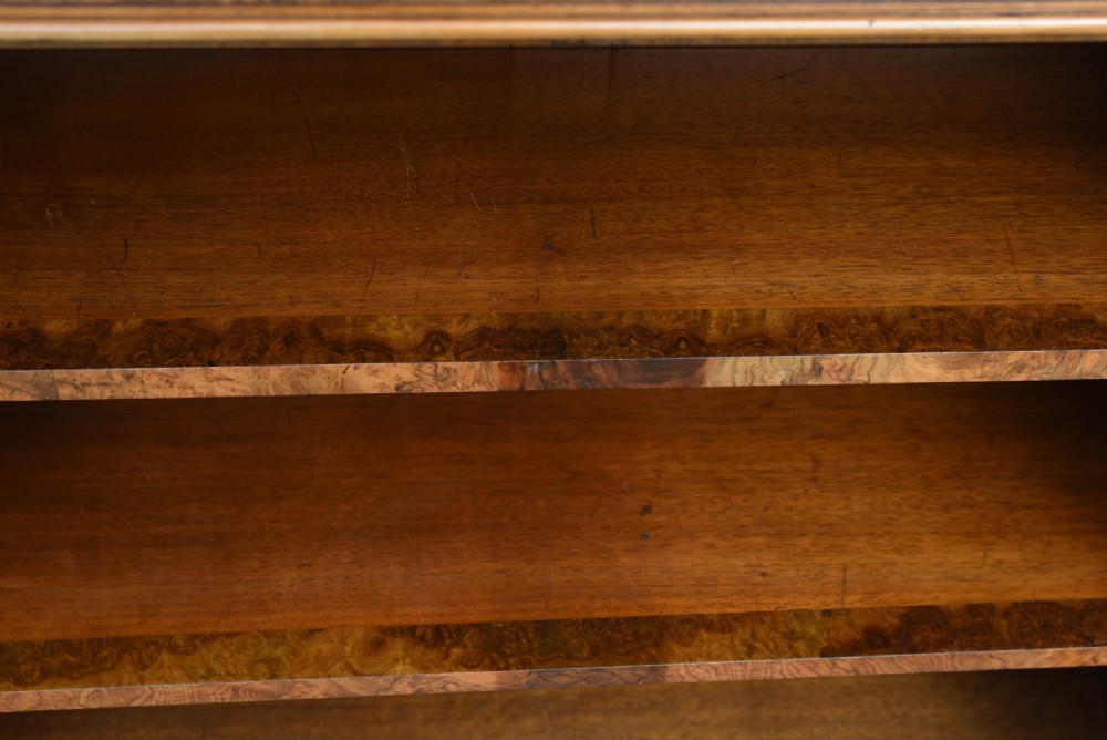 Outstanding Victorian burr walnut mirror back credenza View XXV