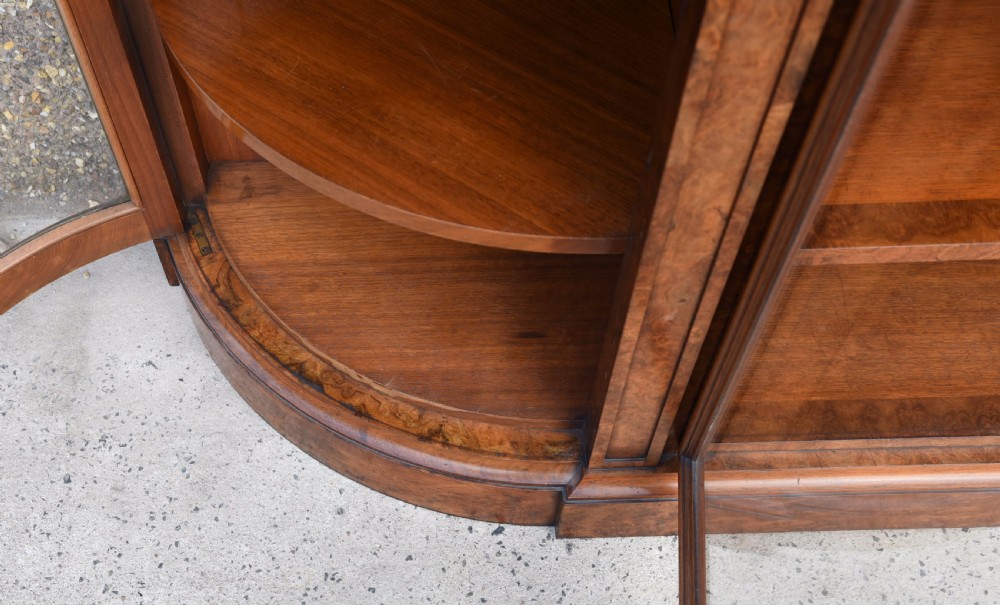 Outstanding Victorian burr walnut mirror back credenza View XXVI