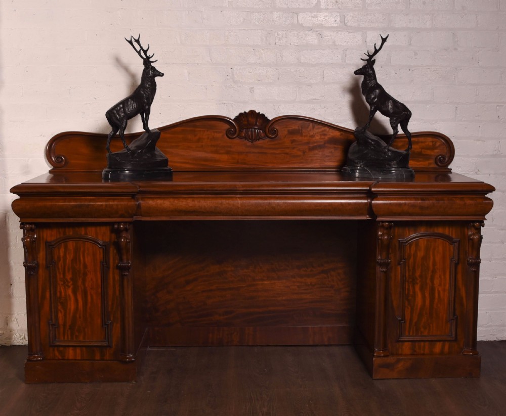 Superb Victorian mahogany Scottish pedestal sideboard 
