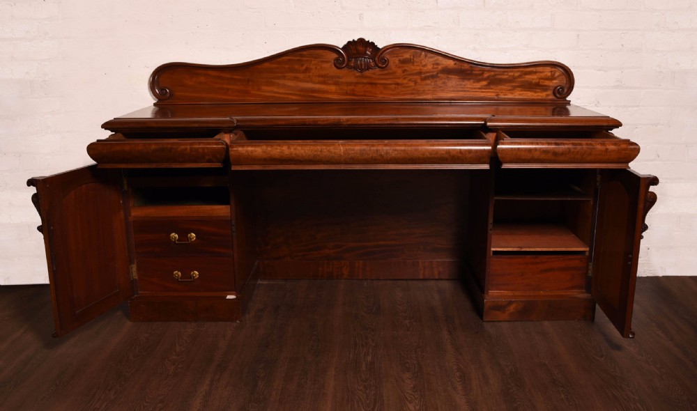 Superb Victorian mahogany Scottish pedestal sideboard  View X