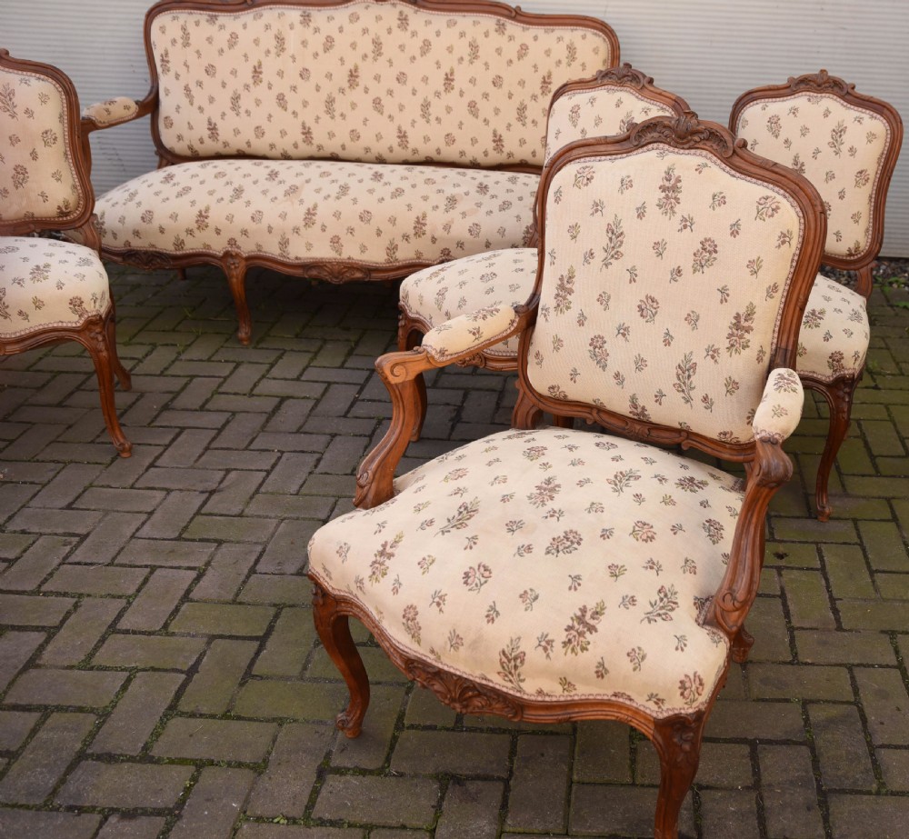 French Walnut 7 piece Parlour Suite  View III