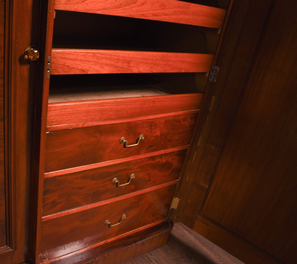 Impressive Victorian mirror door break front wardrobe  View III